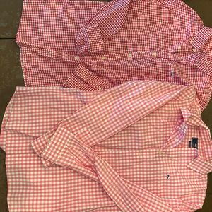 Vineyard Vines Red Gingham Kids Button Down Shirt